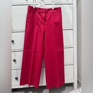 LOFT Vibrant Red Cropped Wide Leg Pants